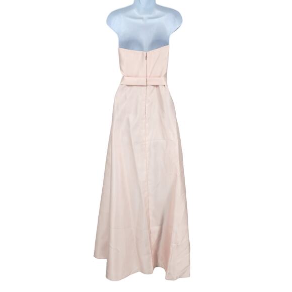 Alfred Sung Blush Strapless Satin Twill Gown W/Pockets - Style D755 Size 14 - Picture 4 of 11